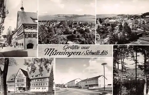 Münsingen Teilansichten Panorama gl1968 157.605