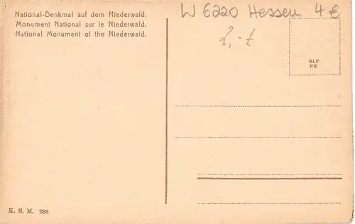 Gruß vom Niederwald-Denkmal ngl 156.143