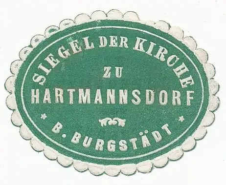 Sondermarke (Keine AK!) Siegel der Kirche Hartmannsdorf B. Burgstädt 156.574
