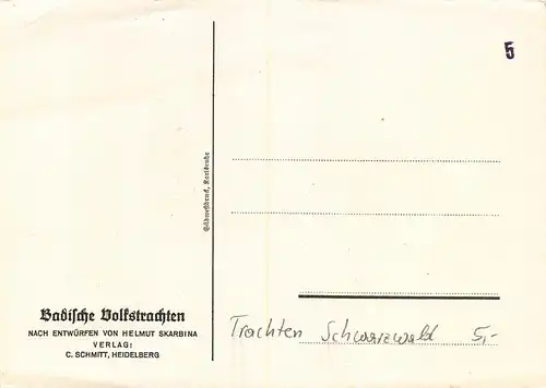 Trachten Schwarzwald: Frau vom Bodensee n. Skarbina ngl 161.358