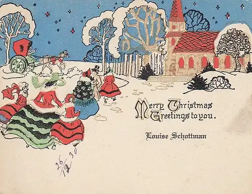 Merry Christmas from Louise Schottmann 9,5 x 12,5 cm ngl E1186