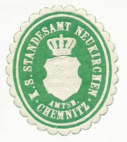 Sondermarke (Keine AK!) K.S. Standesamt Neukirchen Amts. Chemnitz 1919 156.592