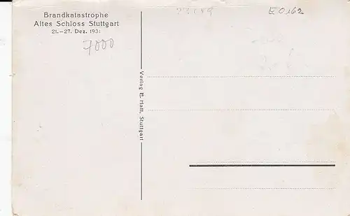 Stuttgart 1931 Das alte Schloß brennt! ngl E0162