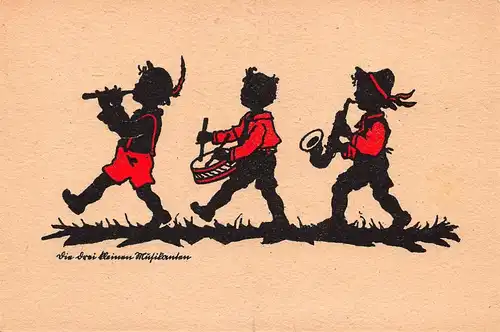 Scherenschnitt Die drei kleinen Musikanten ngl 161.474