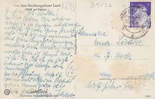 Ramsau gegen die Reiteralpe mit Kirche gl1942? D9536