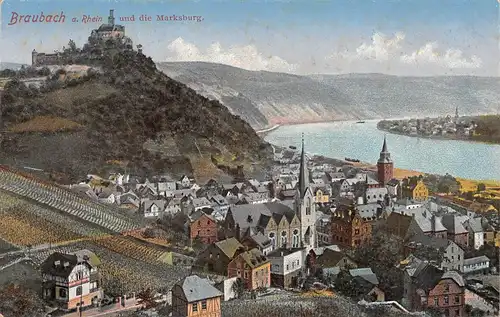 Braubach am Rhein mit der Marksburg ngl 156.533