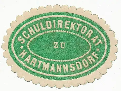 Sondermarke (Keine AK!) Schuldirektorat zu Hartmannsdorf 156.575