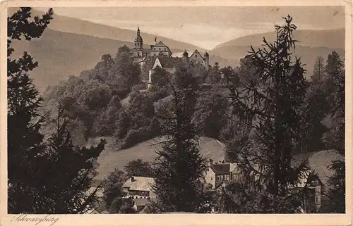 Schwarzburg Blick zum Schloß ngl 158.403