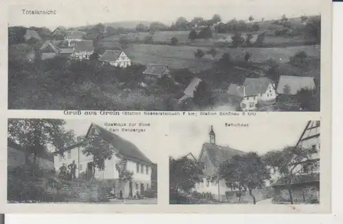 Grein Gasthaus zur Rose (Karl Rehberger) Schulhaus Panorama gl1920 226.020