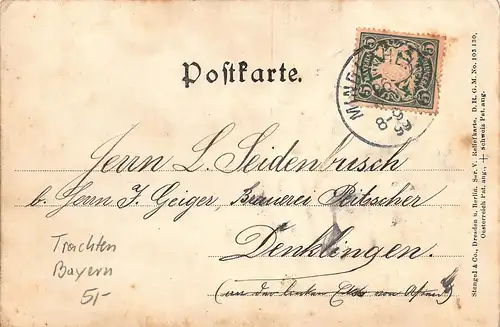 Bayrische Tracht: Sarnthalerin Reliefkarte gl1899 161.324