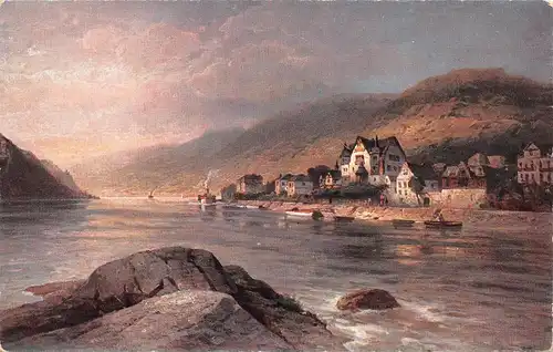 Assmannshausen mit dem Künstlerheim "Zur Krone" Nach Gemälde ngl 162.072