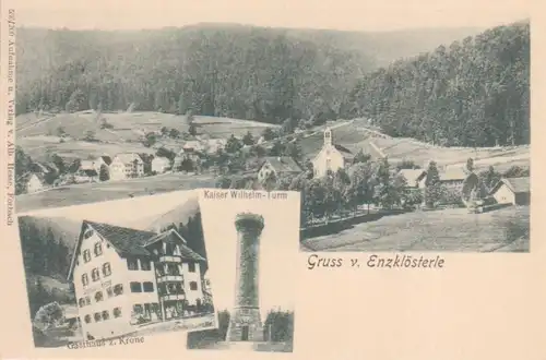 Enzklösterle - Gasthaus zur Krone, Kaiser Wilhelm-Turm, Panorama ngl 225.453