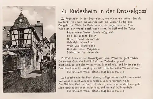 Zu Rüdesheim in der Drosselgass' Liedtext ngl E0518