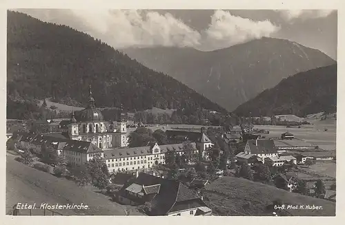 Ettal, Klosterkirche von Kranzplatte ngl D9733