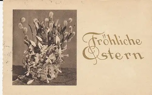Ostern-Wünsche mit Weidenkätzchen gl1937 E0358