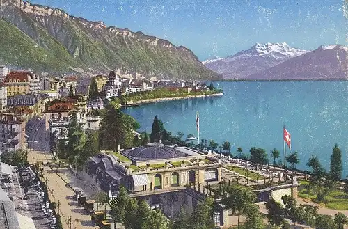 Montreux, Pavillon des Sports et les Dents du Midi ngl E0460