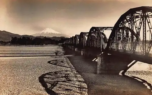 Japan Shizuka - Abekawabrücke und Blick auf Fujiyama ngl 160.257