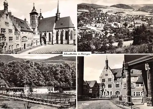 Schmalkalden in Thüringen Altmarkt Schwimmbad Rathaus gl1973 158.819