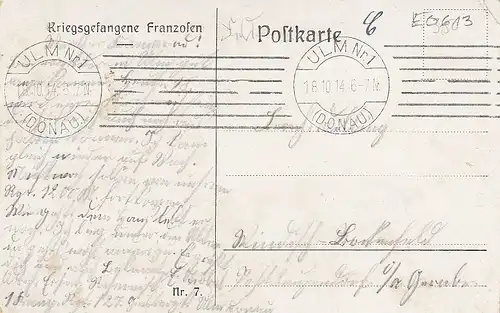 1.WK Kriegsgefangene Franzosen feldpgl1914 E0613