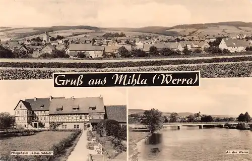 Mihla (Werra) Pflegeheim Rotes Schloss Werrapartie Panorama gl1965 158.829