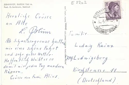 Radein nahe Kaltenbrunn, Zirmerhof glum 1960? E2202