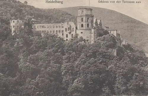 Heidelberg, Schloß von der Terrasse aus gl1907 E0565