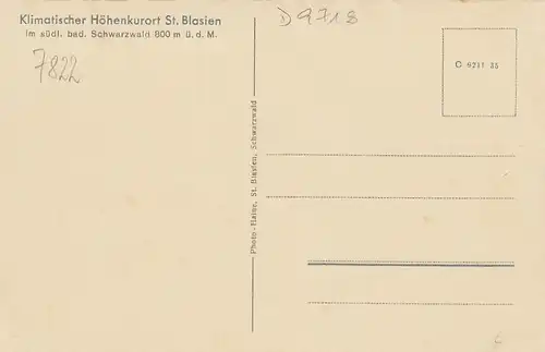 St.Blasien Schwarzwald ngl D9718