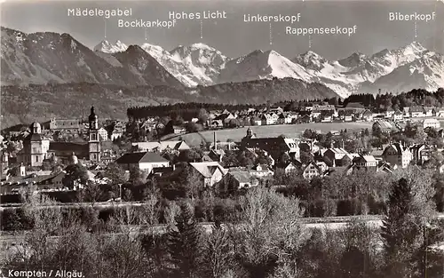 Kempten Panorama mit Bergmassiven gl1959 162.736