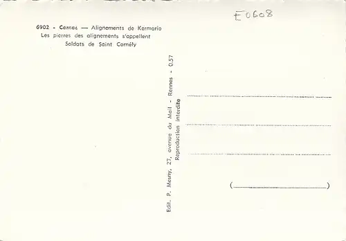 Carnac (Bret.) Alignements de Kermario ngl E0608