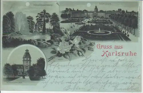 Karlsruhe Monscheinlitho Schloss gl1898 225.847