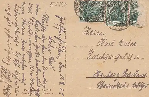 OTTO STRÜTZEL Vorfrühling, Bauer mit Ochsengespann gl1928 E0790