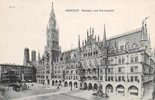 München Rathaus und Marienplatz gl1911 162.914