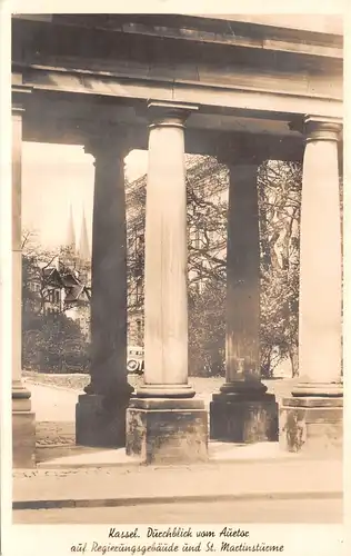 Kassel - Durchblick v. Auetor auf Regierungsgebäude St. Martinstürme ngl 159.444