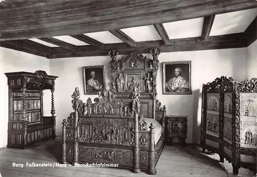 Burg Falkenstein / Harz - Barockschlafzimmer ngl 158.196