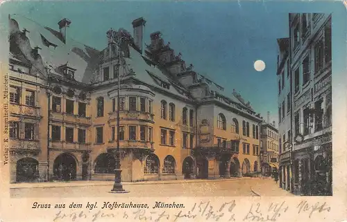 München Gruss aus dem königl. Hofbräuhause Mondscheinkarte gl1906 162.936