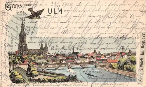 Ulm a.D. Stadtansicht mit Münster gl1902 157.741