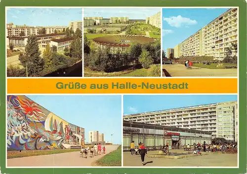 Halle-Neustadt Teilansichten Mehrbildkarte gl1986 158.871