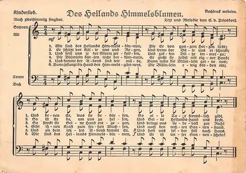 Musik und Lied: Des Heilands Himmelsblumen ngl 161.055