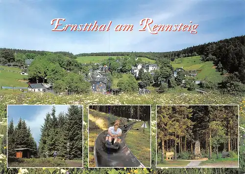 Ernstthal am Rennsteig - Sommerrodelbahn Panorama Mehrbildkarte ngl 157.963