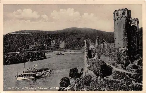 Rüdesheim am Rhein - Ruine Ehrenfels mit Mäuseturm ngl 163.772