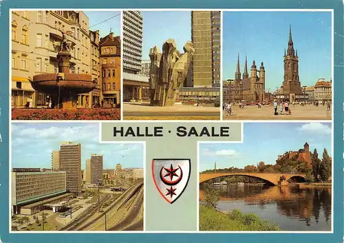 Halle (Saale) Teilansichten Mehrbildkarte gl1989 158.870