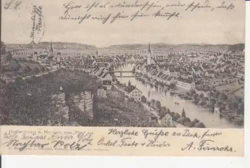 Rottenburg am Neckar - Panoramablick, Ausstellung 1906 GANZSACHE gl1906 225.323