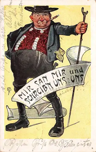 Humor: Mir san mir und schreib'n uns: uns Scherz gl1905 161.511