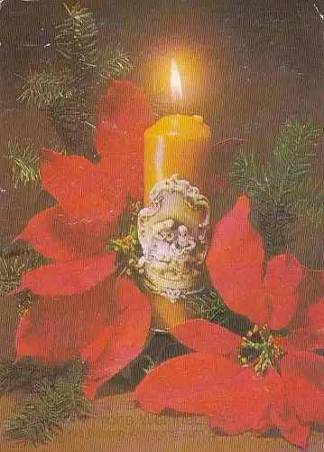 Weihnachten-Wünsche mit brennender Kerz gl1975 E1621