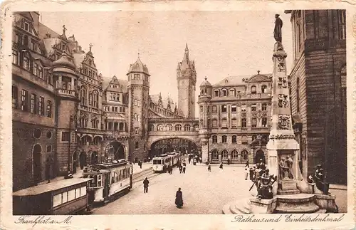 Frankfurt am Main - Rathaus Einheitsdenkmal Orig.Kupfertiefdruck gl1924 159.575