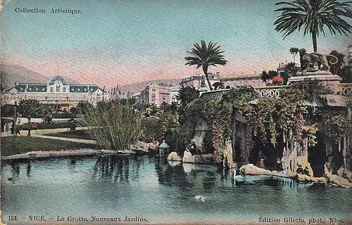 Nice / Nizza La Grotte, Nouveaux Jardins glum 1910? E0447