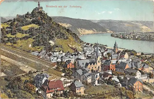 Braubach am Rhein mit der Marksburg ngl 159.537
