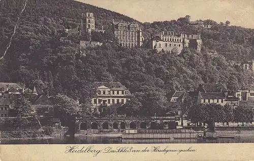 Heidelberg, Schloß von der Hirschgasse gl1914 E0160