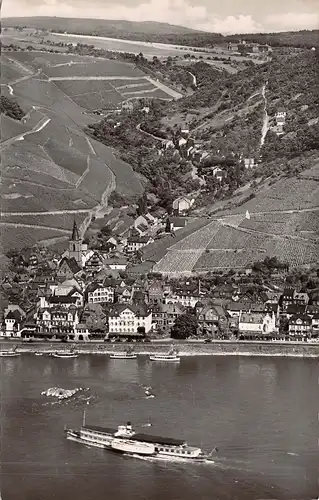 Assmannshausen am Rhein - Panorama mit Dampfer ngl 159.552