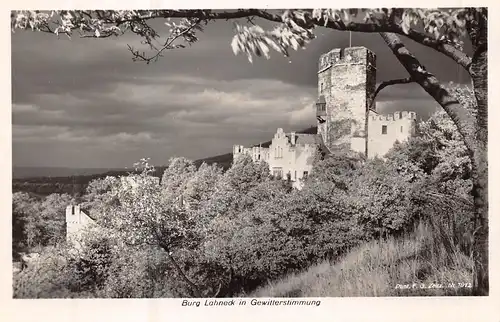 Burg Lahneck in Gewitterstimmung Echtfotokarte ngl 159.524